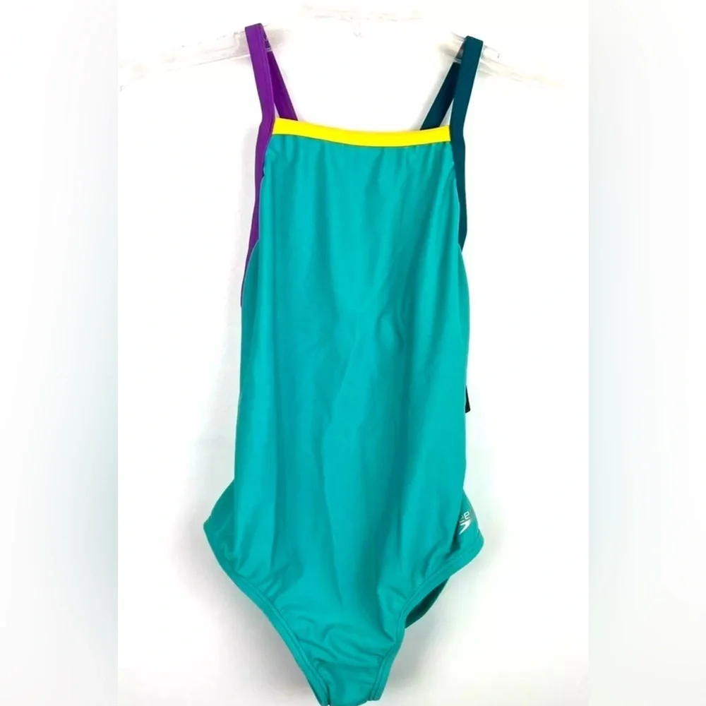 Speedo Girl’s Blue Crossback One Piece Swimsuit Size 14